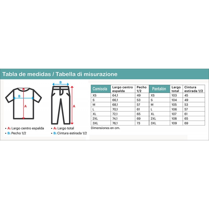 Pijama sanitario clásico Completo 3 colores