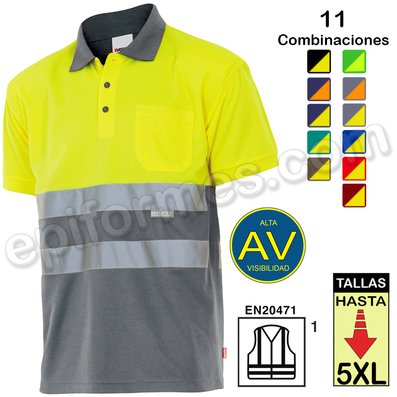 Polo alta visibilidad 11 Combinaciones