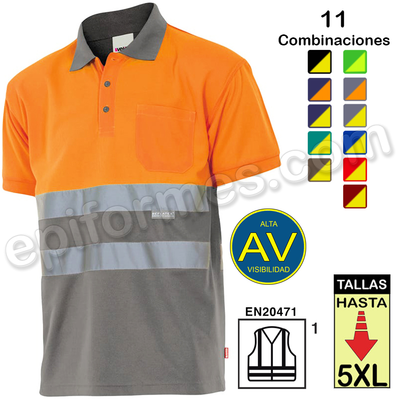 Polo alta visibilidad 11 Combinaciones