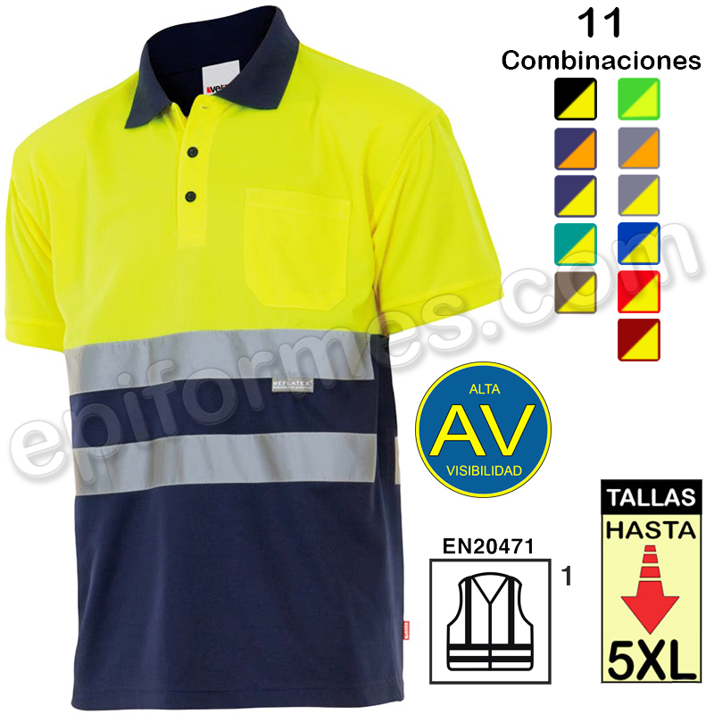 Polo alta visibilidad 11 Combinaciones