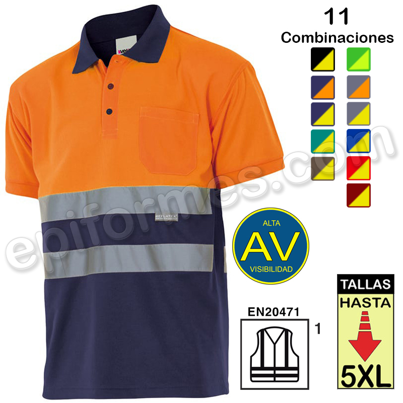 Polo alta visibilidad 11 Combinaciones