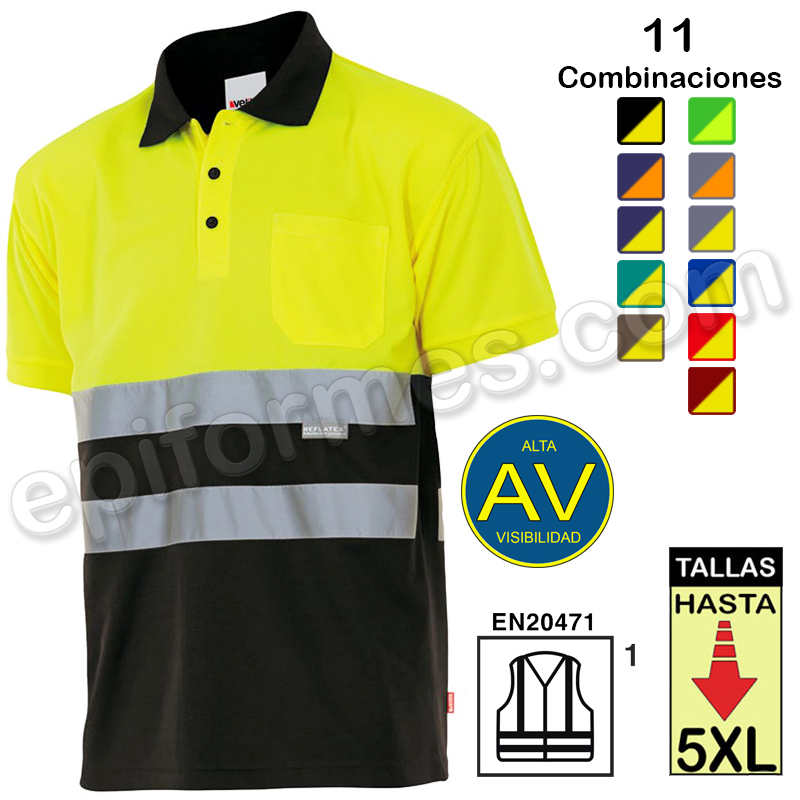 Polo alta visibilidad 11 Combinaciones