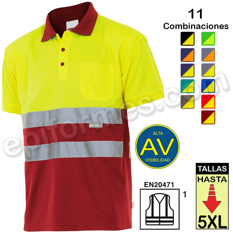 Polo alta visibilidad 11 Combinaciones