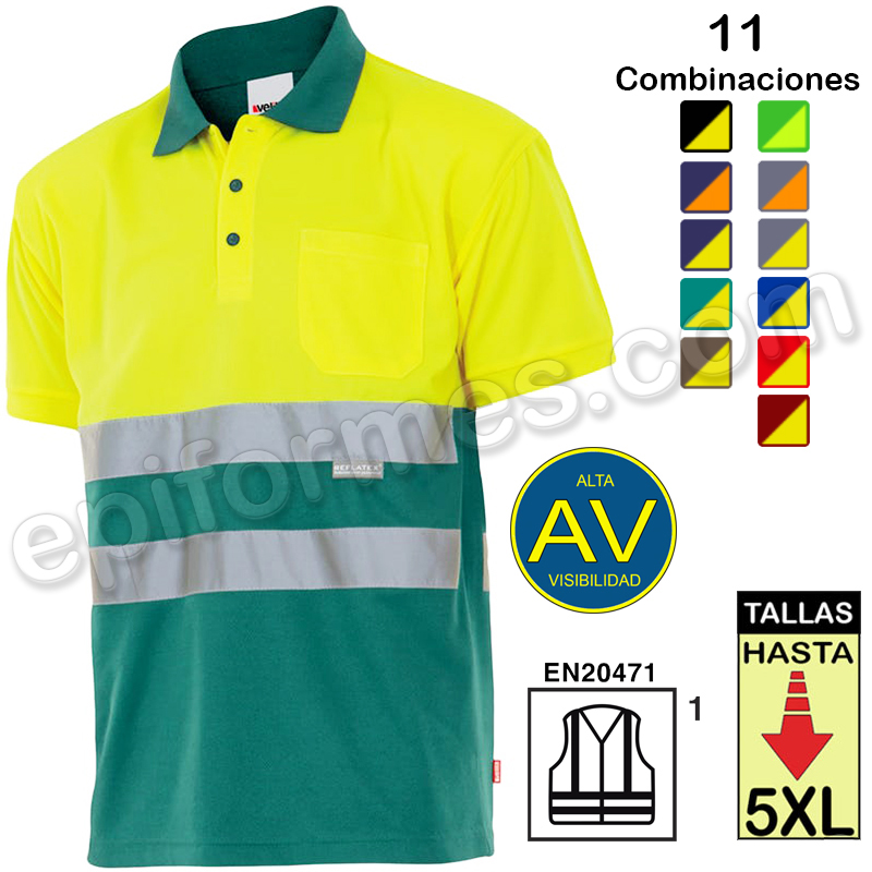 Polo alta visibilidad 11 Combinaciones