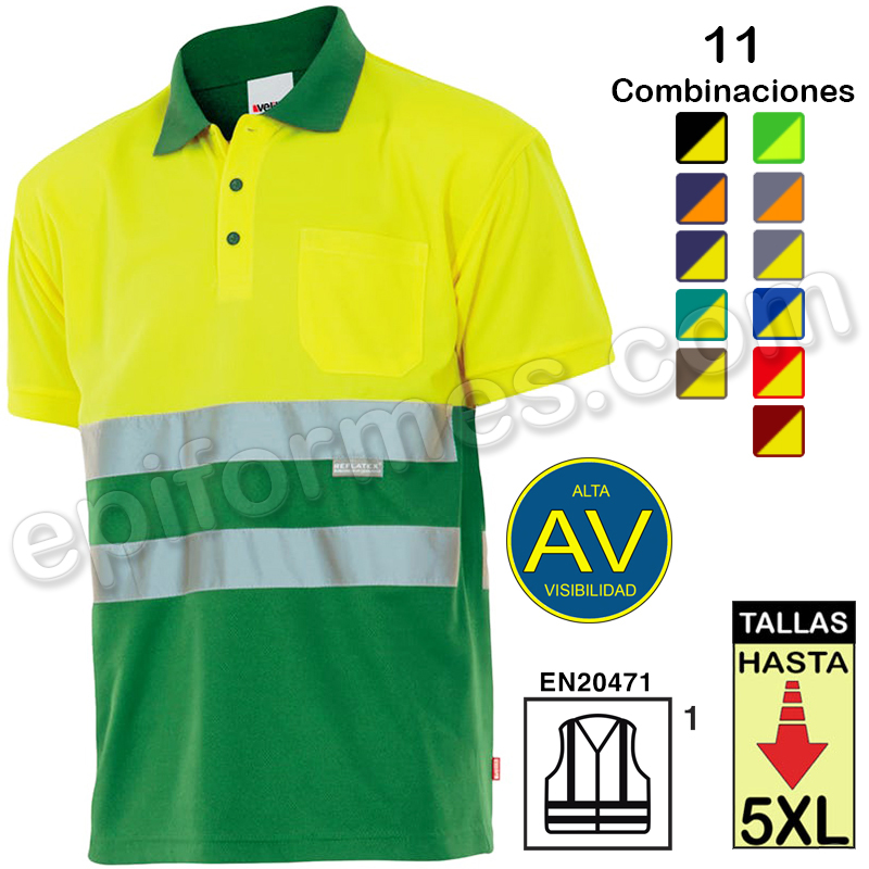 Polo alta visibilidad 11 Combinaciones