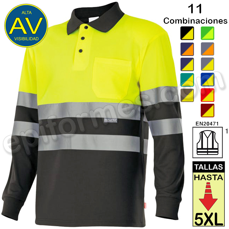 Polo alta visibilidad 11 Combinaciones