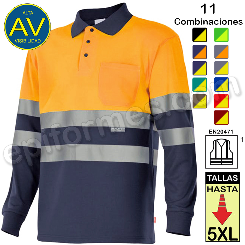 Polo alta visibilidad 11 Combinaciones