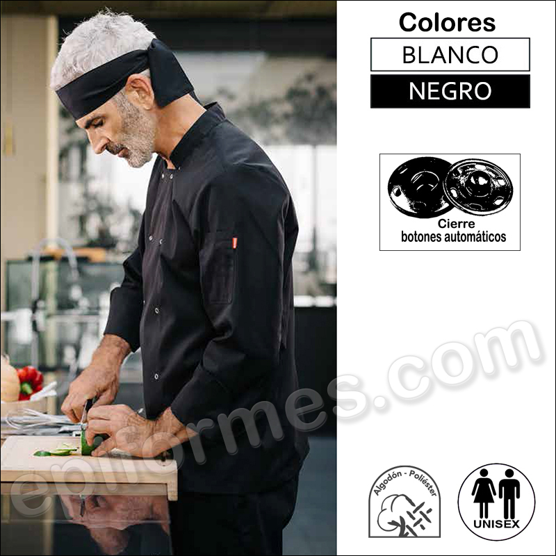 Chaqueta cocina  Ligera y fresca manga larga