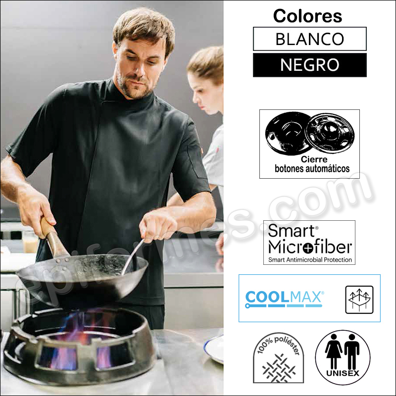Chaqueta cocina microfibra con coolmax en espalda