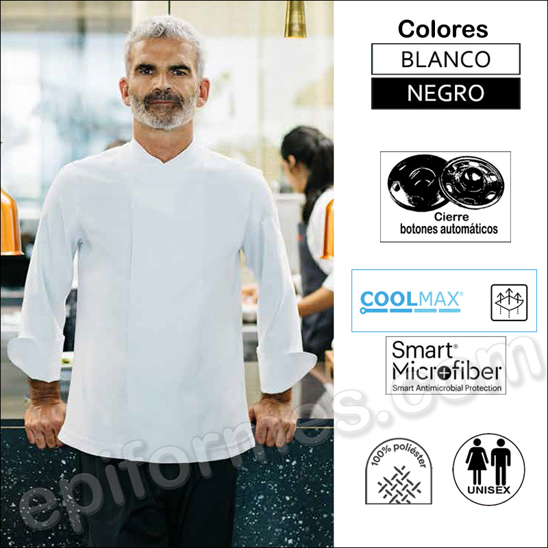 Chaqueta cocina microfibra con coolmax en espalda