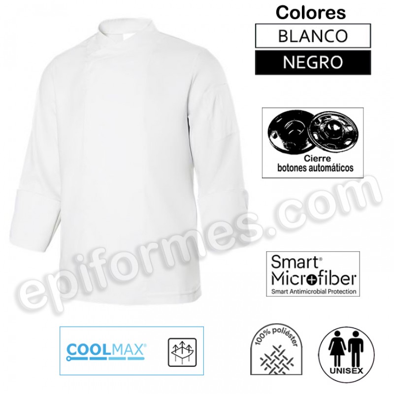 Chaqueta cocina microfibra con coolmax en espalda