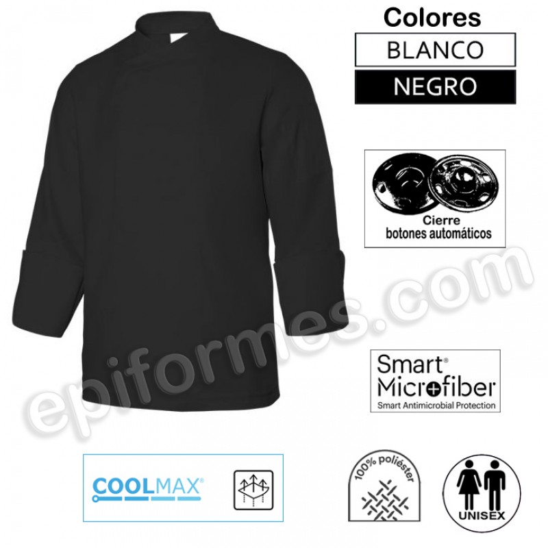 Chaqueta cocina microfibra con coolmax en espalda