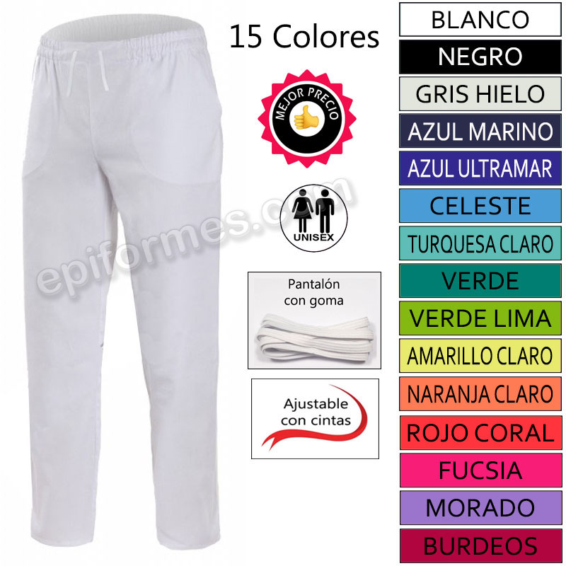 Pantalón goma y cinta ajustable 15 colores