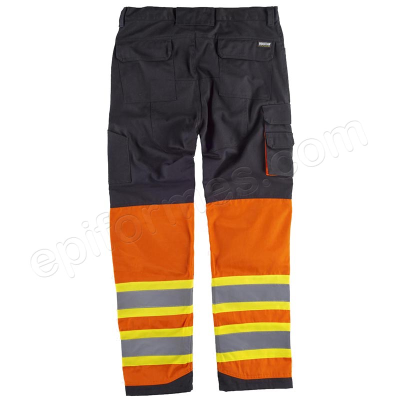 Pantalón combinado con bandas reflectante-fluorescentes.