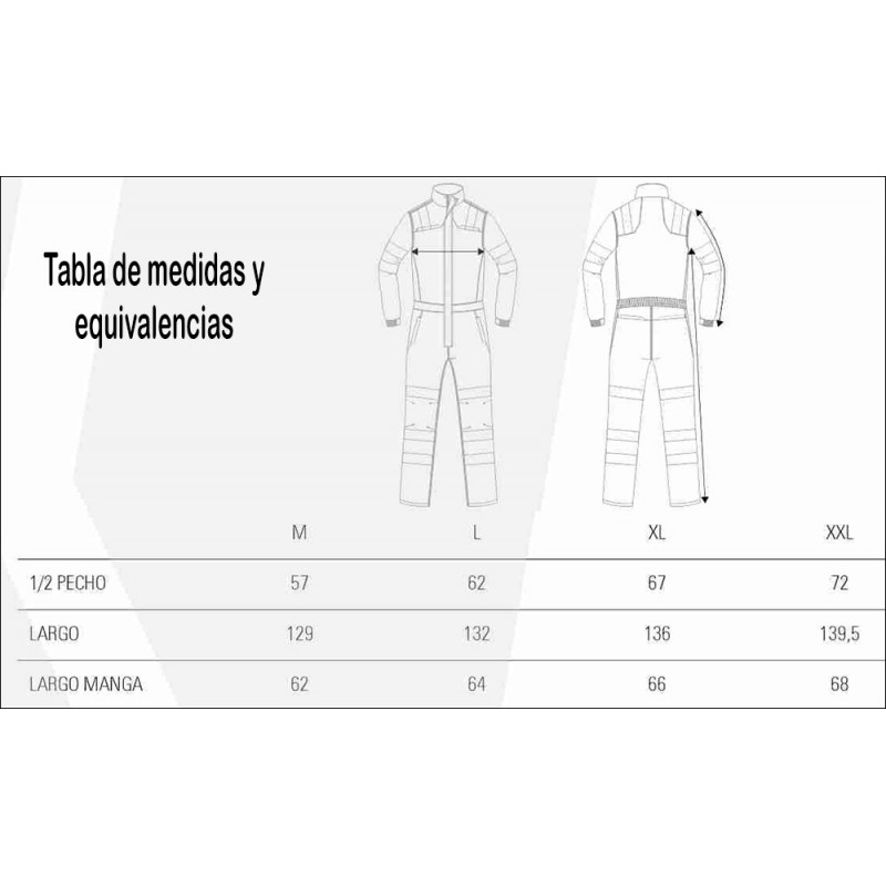 Buzo combinado ignífugo, antiestático