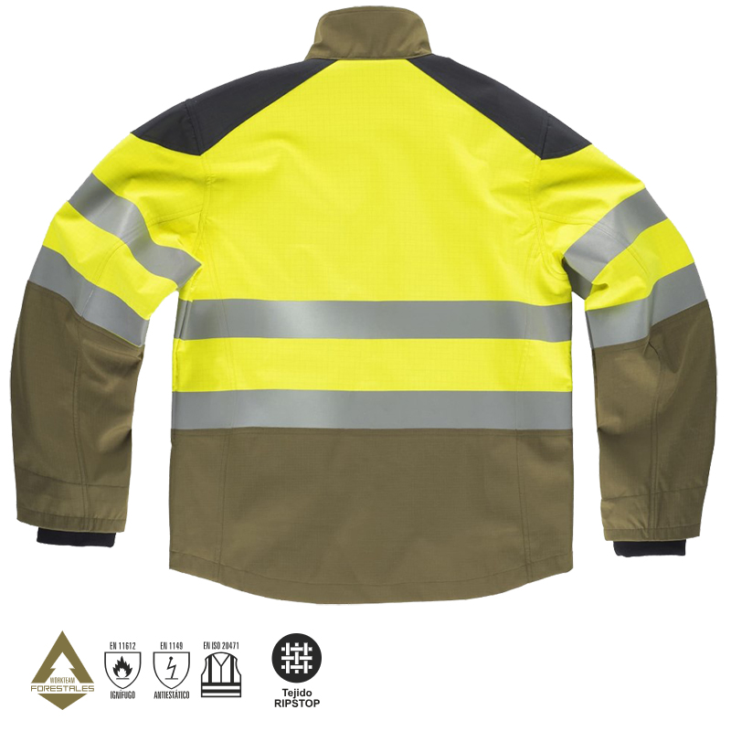 Chaqueta Workshell tricolor, ignífuga y antiestática