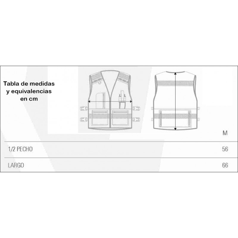 Chaleco con rejilla y ajustes laterales.