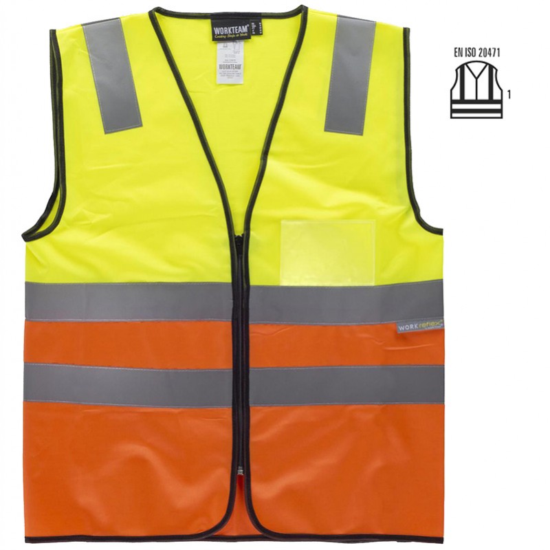 Chaleco combinado con cintas reflectantes.