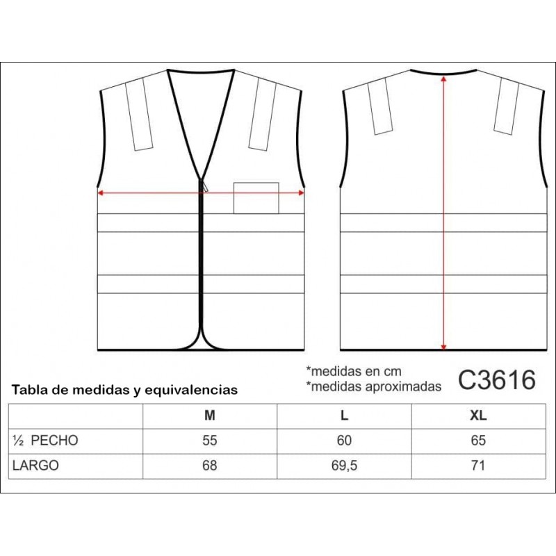 Chaleco combinado con cintas reflectantes.