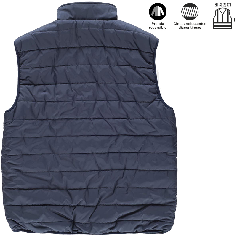 Chaleco acolchado de ata visibilidad reversible