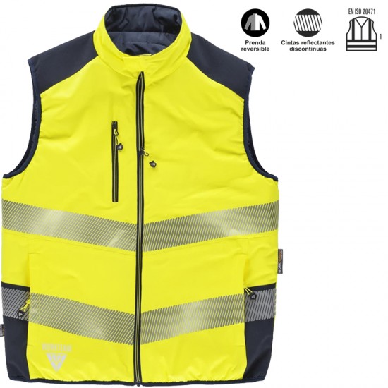 Chaleco acolchado de ata visibilidad reversible