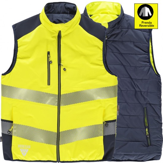 Chaleco acolchado de ata visibilidad reversible
