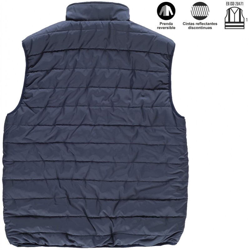 Chaleco acolchado de ata visibilidad reversible
