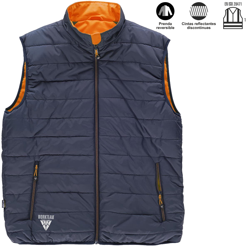 Chaleco acolchado de ata visibilidad reversible