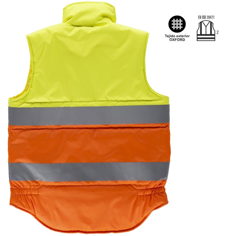 Chaleco tipo safari con cintas reflectantes.
