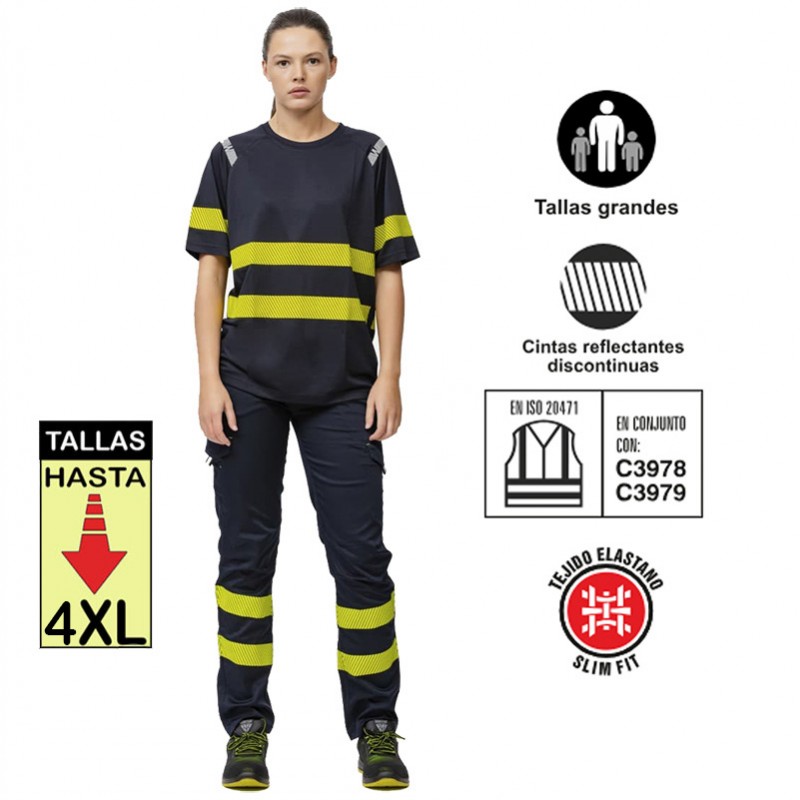 Pantalón combinado con cintas reflectantes