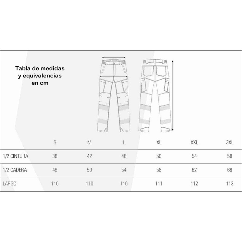Pantalón elástico alta visibilidad cintas  segmentadas
