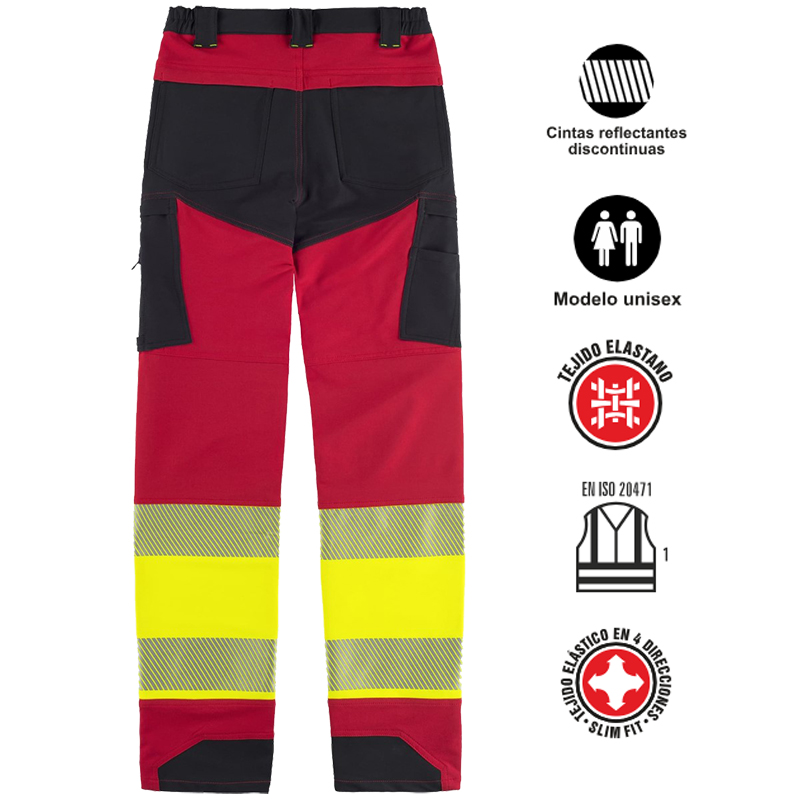 Pantalón elástico tricolor combinado