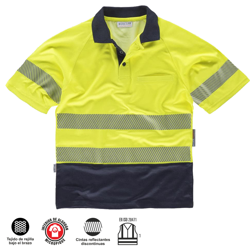 Polo Alta Visibilidad Combinada.