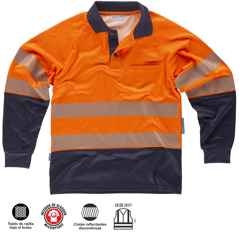 Polo Alta Visibilidad Combinada