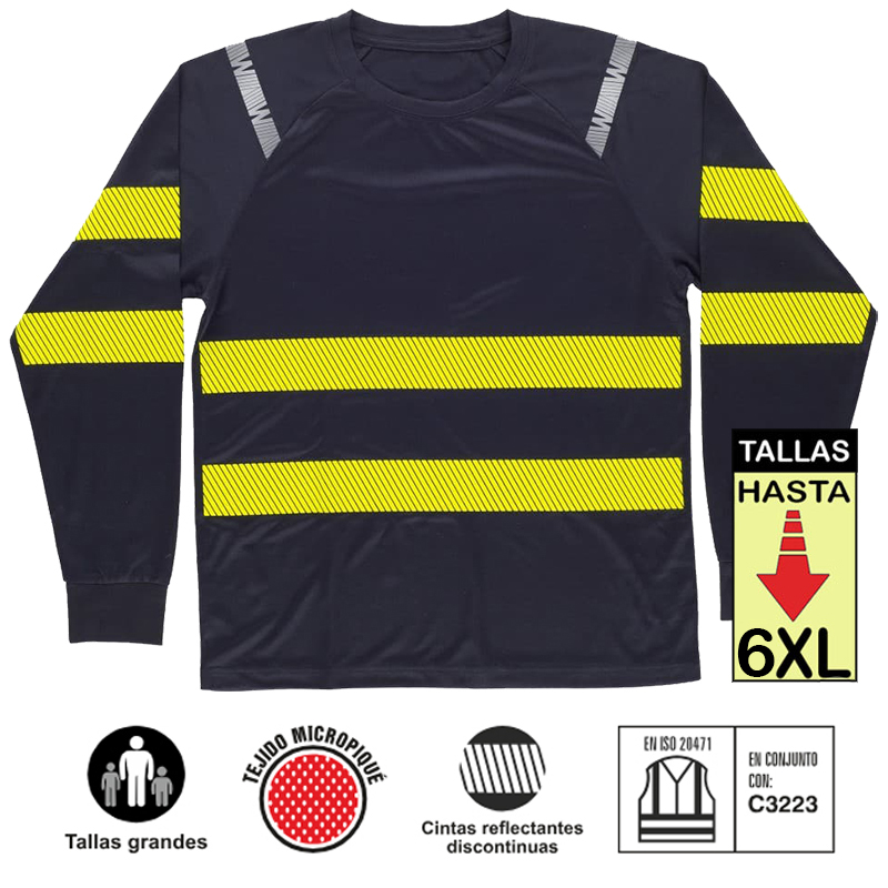 Camiseta con cintas reflectantes segmentadas