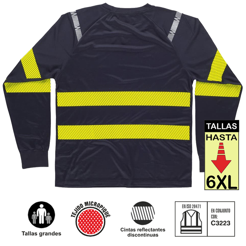 Camiseta con cintas reflectantes segmentadas