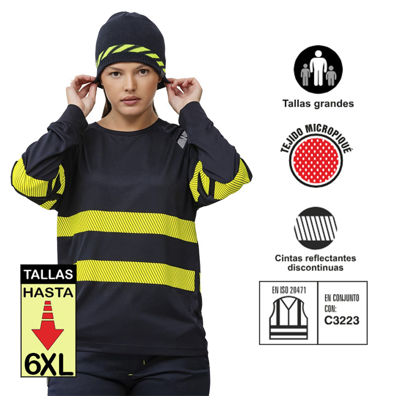 Camiseta con cintas reflectantes segmentadas