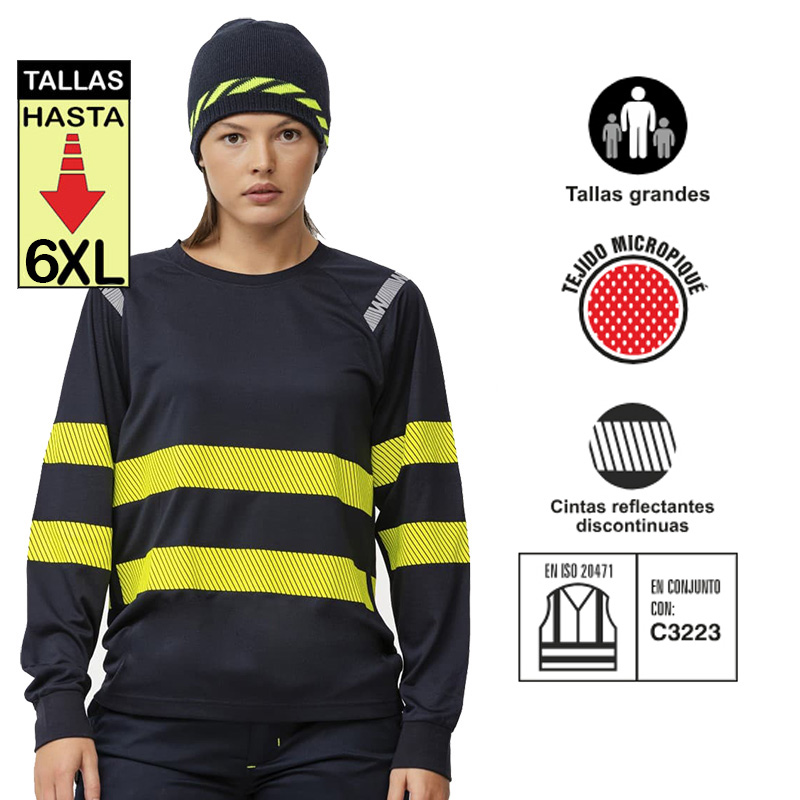 Camiseta con cintas reflectantes segmentadas