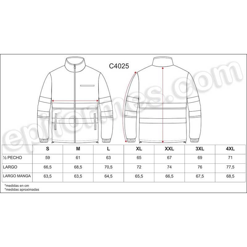 Forro polar combinada,cintas reflectantes.