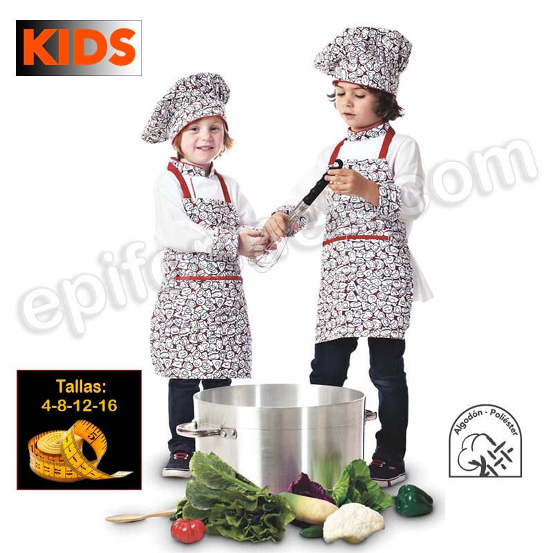 Set de cocina, chaqueta gorro y delantal