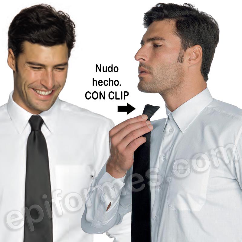 Corbata con nudo hecho negra