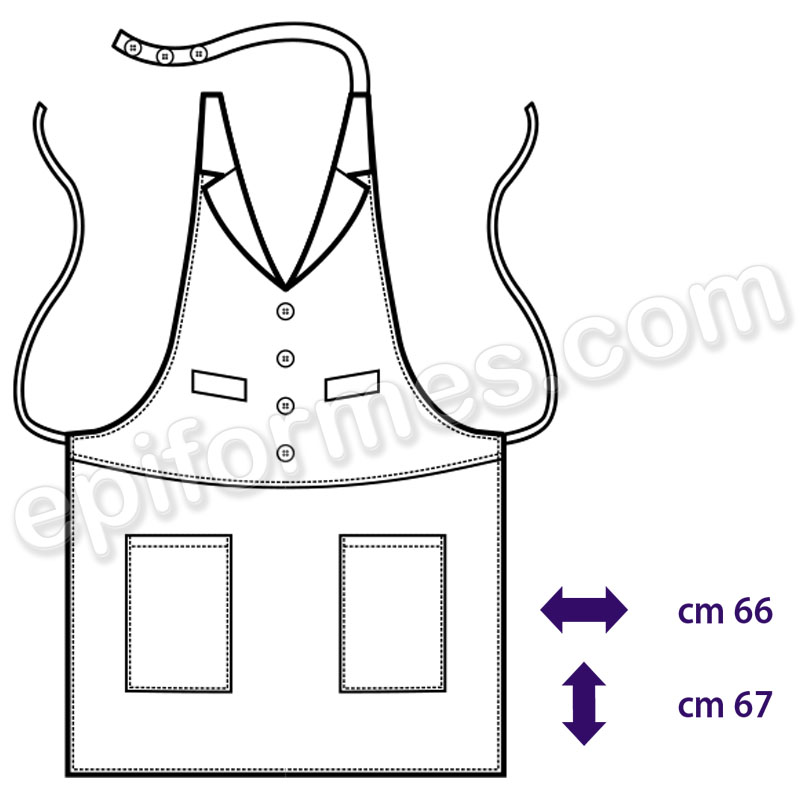 Delantal chaleco  negro + murano