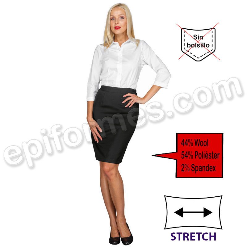 Falda de trabajo stretch negra