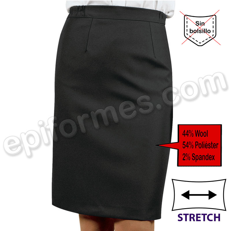 Falda de trabajo stretch antracita