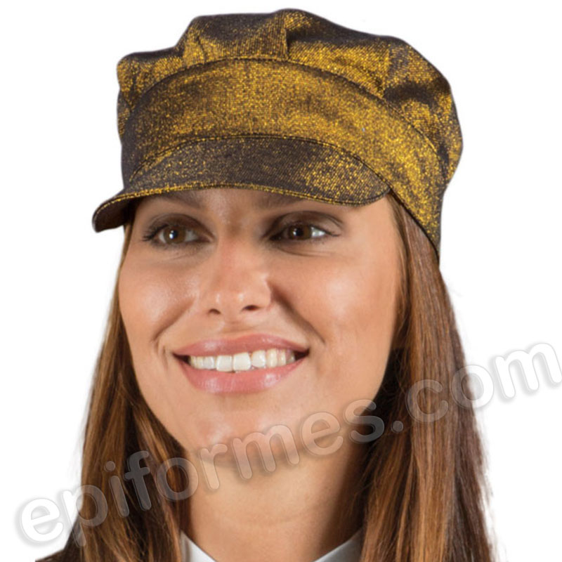 Gorro con visera lurex gold