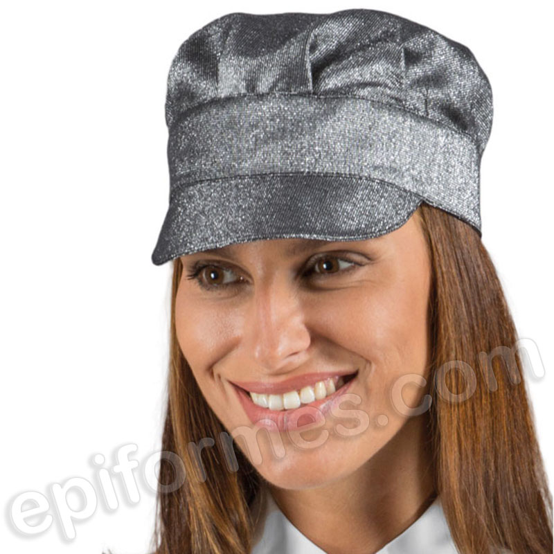 Gorro con visera lurex silver