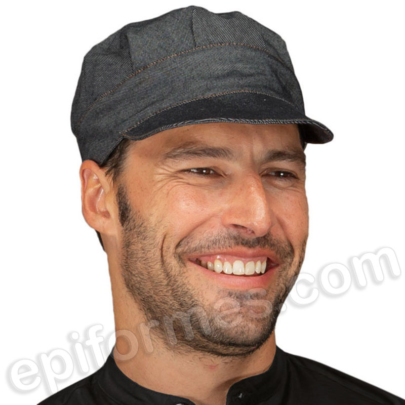 Gorro con visera jeans negro