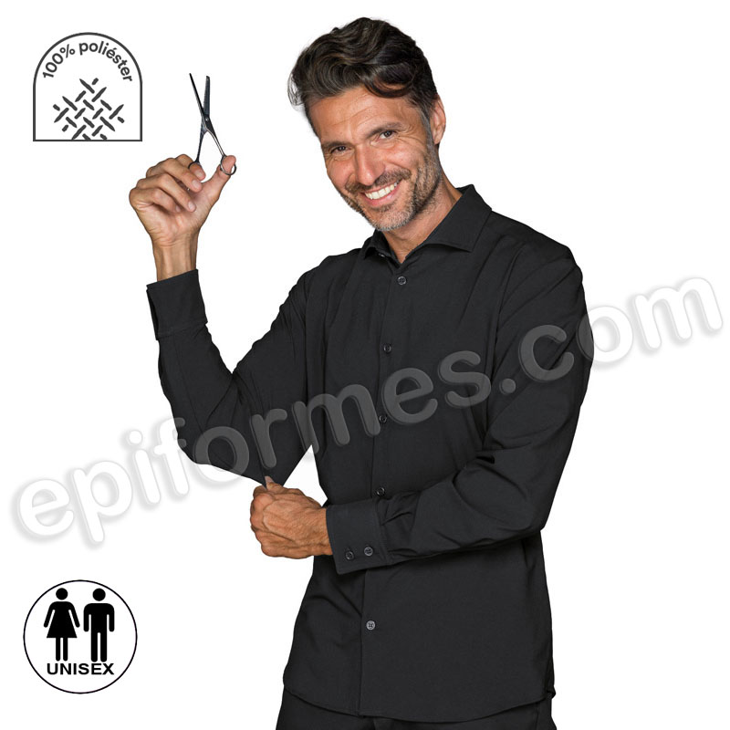 Camisa de peluquero en negro