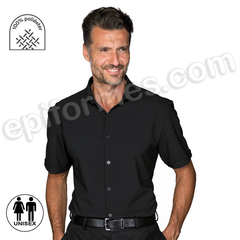 Camisa de peluquero en negro