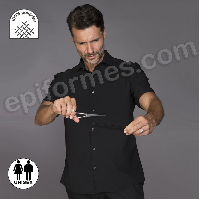 Camisa de peluquero en negro